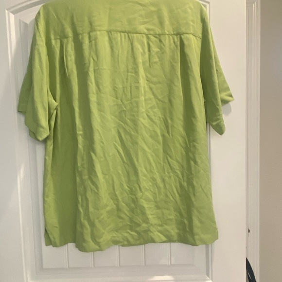 Tommy Bahama 100% Silk Shirt lime green size large - Picture 2 of 7